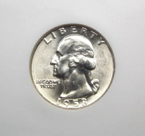 1958�N �uD�v ���V���g���V���o�[�N�H�[�^�[ 25�Z���g NGC MS66 #007 ��Ζ����� ECC&C, Inc-
