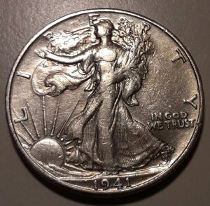 1941-D �f���o�[�~���g US 50�Z���g �E�H�[�L���O���o�e�B�n�[�t�_���[ 90% �V���o�[ (#53w-5274/PrRm