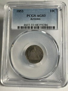 1853�N ���R�̏��_�� ���� �_�C���A���[�Y PCGS AG03! 48359286