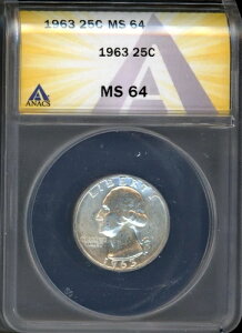 1963�N 25�Z���g ���V���g�� �N�H�[�^�[ MS 64 ANACS # 7230207 + �{�[�i�X
