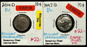 !!2��! 2014-D ����� 1995-D DIME 10C �~���g�G���[-�~�X�A���C���_�C-