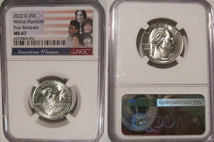 2022 D Wilma Mankiller 25c NGC MS 67 �A�����J�� ���f�B�[�X �N�H�[�^�[ �t�@�[�X�g�����[�X-