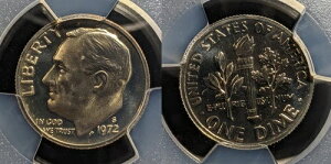 �A�����J 1972�N S �v���[�t �_�C�� 10�Z���g PCGS PR68 FDC UNC #3297
