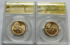 2017-P + 2017-D �l�C�e�B�u�A�����J�� �Z�R�C�A $1 - ANACS MS67 Type II �G�b�W���^�����O-