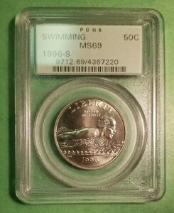 1996�N S 50�Z���g �I�����s�b�N���j�n�[�t�h�� 100 Greatest PCGS MS69 OGH�z���_�[