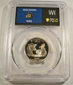 2004-S 25�Z���g �V���o�[ PCGS PR70DCAM �E�B�X�R���V�� �N�H�[�^�[�v���[�t �f�B�[�v�J���I PR 70 DC WI