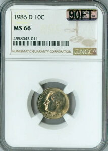 1986 D ���[�Y�x���g �_�C�� NGC MS66 MAC 90 �t�B�[�g �� �X�|�b�g���X�B