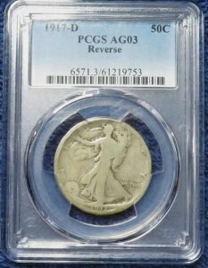 1917-D ���o�[�X�E�H�[�L���O���o�e�B�n�[�t�h�� PCGS AG03 ���[�{�[��