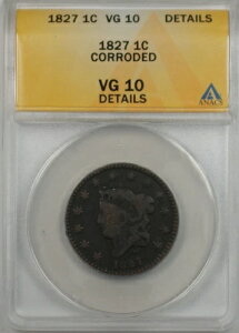1827�N ���[�W�Z���g 1�Z���g�d�� ANACS VG 10 ���ɗǂ��ڍו��H���� (A)