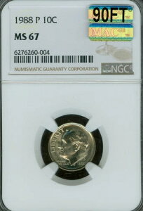 1988�N P ���[�Y�x���g �_�C�� NGC MS67 MAC 90�t�B�[�g 2ND FINEST REGISTRY *