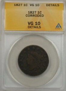 1827�N ���[�W�Z���g 1�Z���g�d�� ANACS VG 10 ���ɗǂ��ڍו��H���� (B)