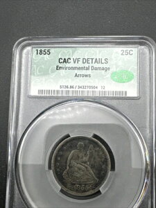 1855 P CAC VF - ARROWS - �V���o�[�V�[�g�N�H�[�^�[ 25�Z���g�č��R�C�� ����Q