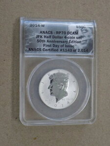 2014 W 50C JFK�n�[�t�_���[50���N�L�O�� ANACS RP70