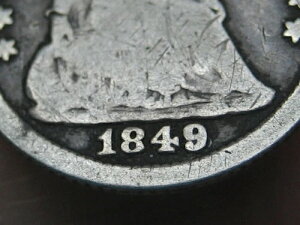 1849/8 9 Over 8 Overdate Seated Liberty Half Dime - �ǍD�ȏ��