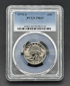 �f���炵���A�����J�� 25�Z���g 1970-S ���V���g�� �v���[�t�R�C�� PCGS PR69