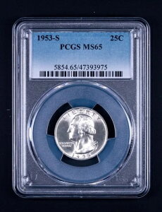 1953-S ���V���g�� �N�H�[�^�[�h�� 25�Z���g PCGS MS65 DCB975