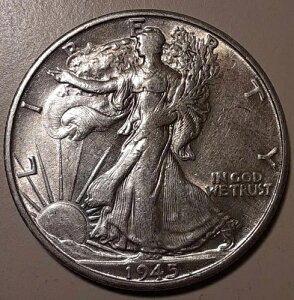 1945-S �E�H�[�L���O�E���o�e�B�E�n�[�t�h�� �T���t�����V�X�R������ US 50�Z���g 90%�� 9u-6538