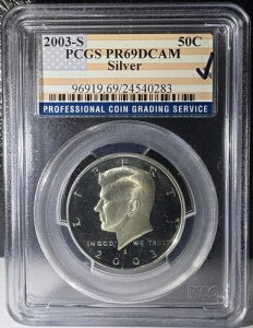 2003-S �V���o�[�v���[�t �P�l�f�B �n�[�t�_���[ PCGS PR69 DCAM �A�����J�������x�� (283)