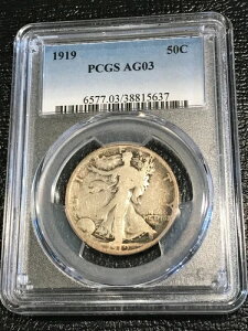 PCGS AG03 1919 P �E�H�[�L���O�V���o�[ �n�[�t�_���[ - DEC278