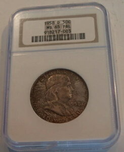 1958�N D �n�[�t�_���[ �t�����N���� PCGS MS-65 FBL �g�[��