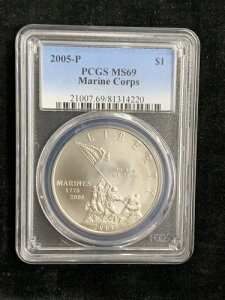 2005-P �C����USA�L�O�i PCGS MS69 �V���o�[ $1 ab