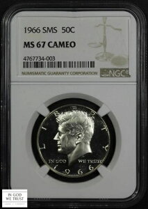 1966�N CAMEO SMS �P�l�f�B��� �n�[�t�_���[ 50�Z���g NGC MS 67 CAM