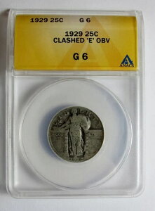1929 P �X�^���f�B���O ���o�e�B �N�H�[�^�[ �_�C �N���b�V�� E �\�ʃG���[ ANACS G6