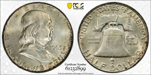 �A�����J 1963�N �t�����N���� �n�[�t�h�� 50�Z���g ��� PCGS �S�[���h�V�[���h MS63 - �����g�[��