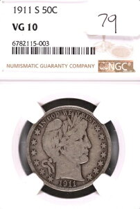 1911-S �o�[�o�[ �V���o�[ �n�[�t�h�� NGC VG-10 #5-003