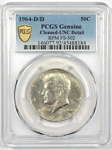 1964�N-D/D �P�l�f�B 1/2 �h�����p���` �~���g�}�[�N RPM FS-502 PCGS UNC �f�B�e�[��-