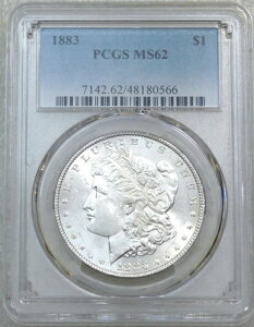 1883�N P �����K�� �V���o�[ �_���[ PCGS MS62 �I���W�i�� �z���C�g���t���X�e�B �Ӓ�ς� #Y2T