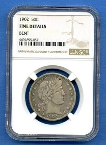 1902 P NGC �t�@�C���f�B�e�[�� �o�[�o�[ �n�[�t�_���[ 50�Z���g �V���o�[ US �~���g�R�C�� 1902-P �x���g