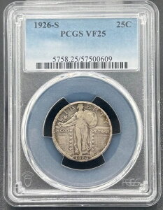 1926�N S25C �X�^���f�B���O���o�e�B�N�H�[�^�[ PCGS VF 25�A�ᒒ�������Z�~�L�[�f�C�g