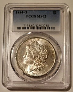 PCGS 1884 O �����K����� MS62 ���C�g�g�[��