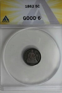 1862 .05 ANACS G 6 �n�[�t�_�C���A�V�[�e�b�h���o�e�B�n�[�t�_�C��