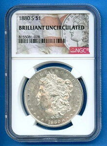1880 S NGC �����K�� �V���o�[ �_���[ $1 �č������� �u�����A���g �A���T�[�L�����[�g �u���X�g�z���C�g