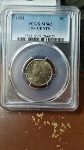 1883�N No Cents Liberty V �j�b�P�� 5C PCGS MS63 5229-