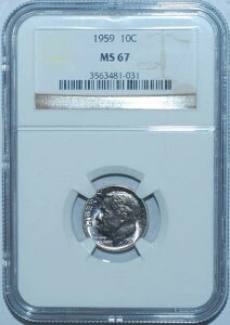 1959 NGC MS67 ���[�Y�x���g �_�C�� �G���h���[�� �g�[��