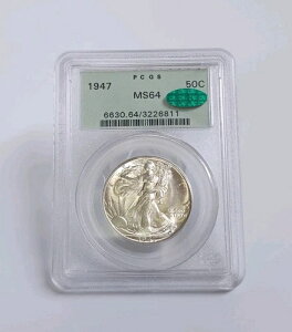1947-P �E�H�[�L���O�E���o�e�B�E�V���o�[�E�n�[�t�h�� PCGS MS64 CAC OGH �I�[���h�O���[���z���_�[