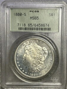 1880�N S ���[�K����� 1�h�� PCGS MS 65 BX10-10