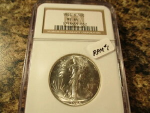 1946-S �E�H�[�L���O ���o�e�B 50C S/S RPM #1 NGC MS 64 �X���u 052 �ɋL�ڂȂ�