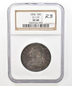 1836�N �L���b�v�h�o�X�g �n�[�t�_���[ O-119 XF40 NGC �������g�[�� *5191