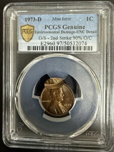 1973-D 1 C �G���[ D/S - �Z�J���h�X�g���C�N 90% O/C PCGS ���� UNC #17