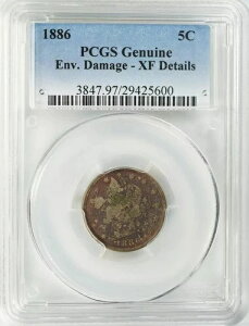 1886�N ���o�e�B�w�b�h V�j�b�P�� 5C PCGS�F�� ����XF �G�N�X�g���t�@�C���f�B�e�[�� (600)