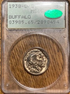 1938-D/S �o�b�t�@�I �j�b�P�� PCGS MS65 CAC ���g���[ OGH
