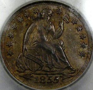 1855 �N�� Arrows Seated Liberty Half Dime Choice ICG AU-58 ���ɑf���炵���I���W�i���ł��B