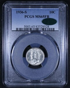 1936-S �}�[�L�����[ �_�C�� - 10 �Z���g PCGS MS65 CAC ? - �\�ʂ̓I���W�i��!