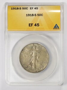 1918-S ���o�e�B�E�H�[�L���O �n�[�t�_���[ 50�Z���g ANACS EF45 XF45