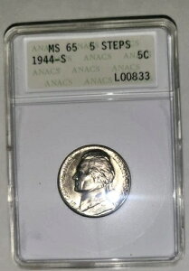 1944-S �W�F�t�@�[�\�� �V���o�[ �E�H�[ �j�b�P���AANACS MS 65 5 STEPS