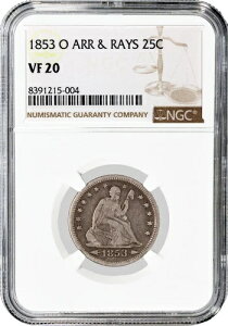1853�N O �A���[�Y�����C�Y 25�Z���g �V�[�e�b�h ���o�e�B �N�H�[�^�[ �V���o�[ NGC VF20 ���ʃR�C��